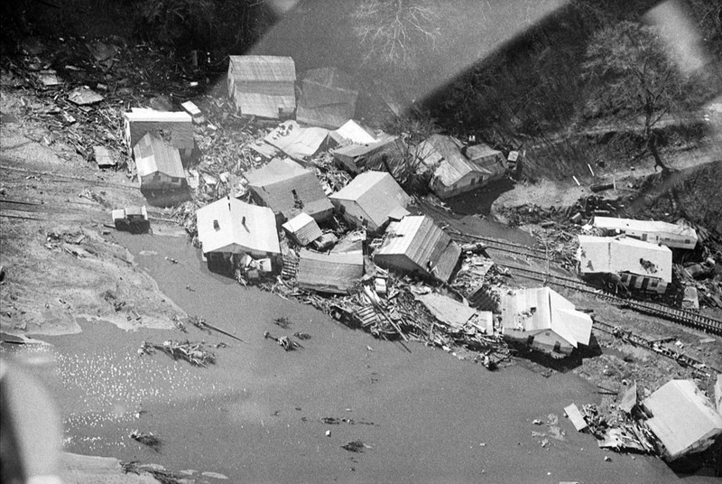 Houses prior to the flood.
