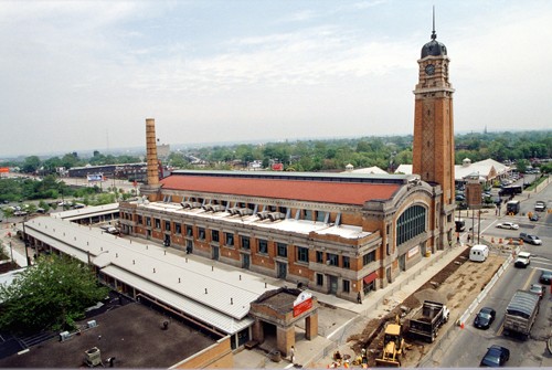An aerial view of the West Side Market.