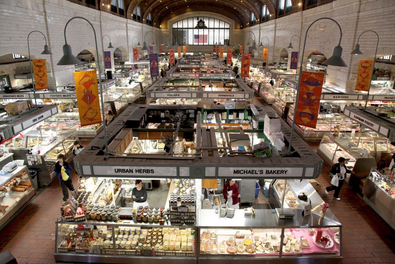 An inside look of the West Side Market.