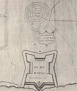 An American map of the later Fort Gadsden next to the older Negro Fort