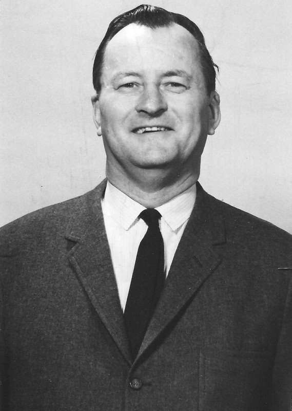 1954 picture of Ohio Valley Bus Company's President, Leonard Samworth.