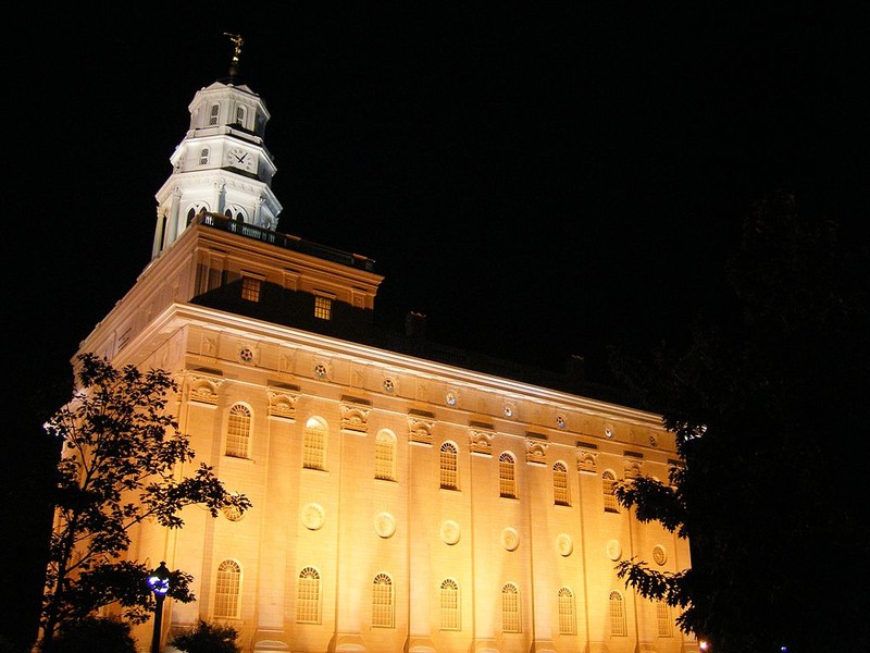 Temple at night