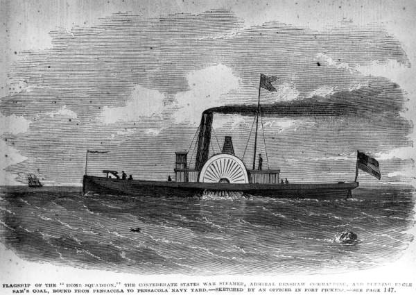 Confederate steamship at Pensacola during the Civil War.