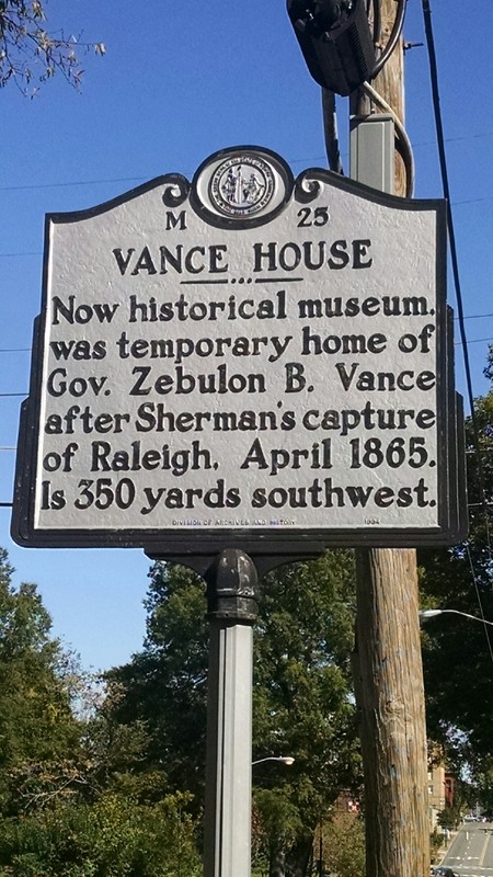 Vance House Historical Marker