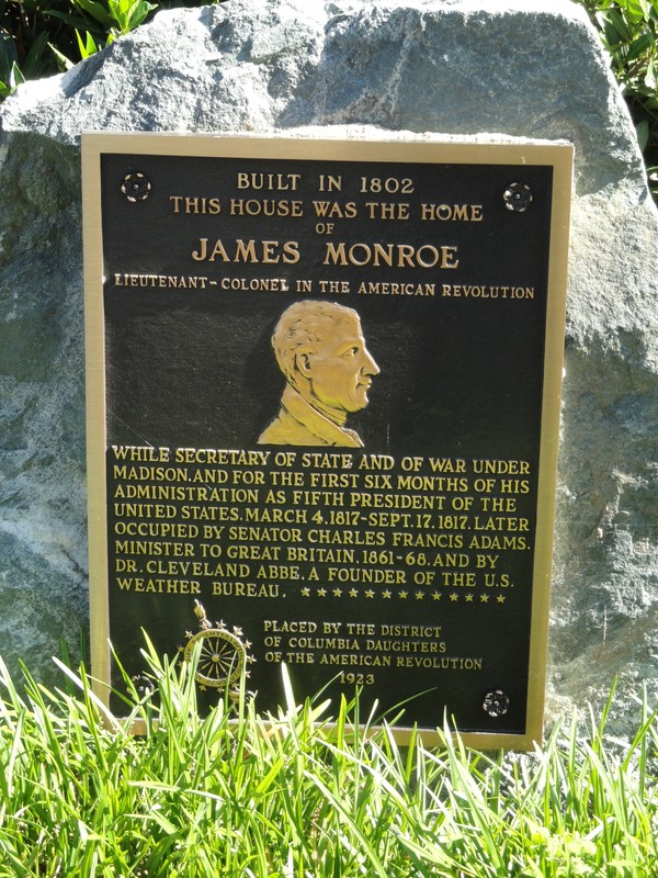 James Monroe plaque at the Cleveland Abbe House