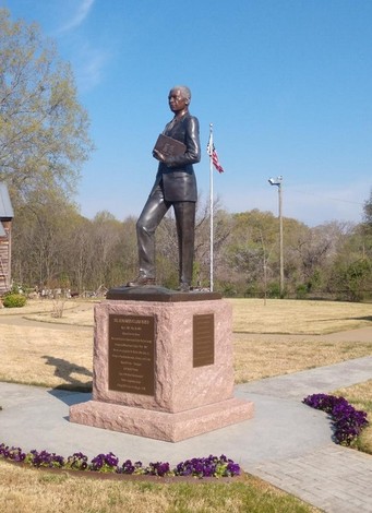 A statue of Dr. Mays which stands outside of his birthplace.