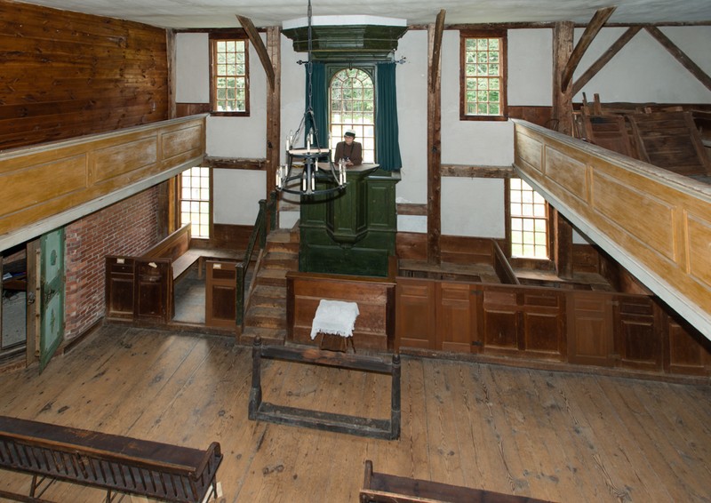 The interior of the Meeting House taken from the rear of the gallery.