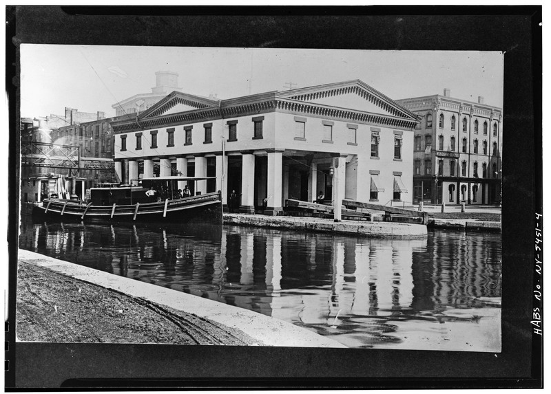 This old photo shows how the building appeared when the canal was still in use.