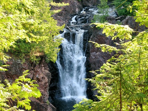 The park features waterfalls such as this one.