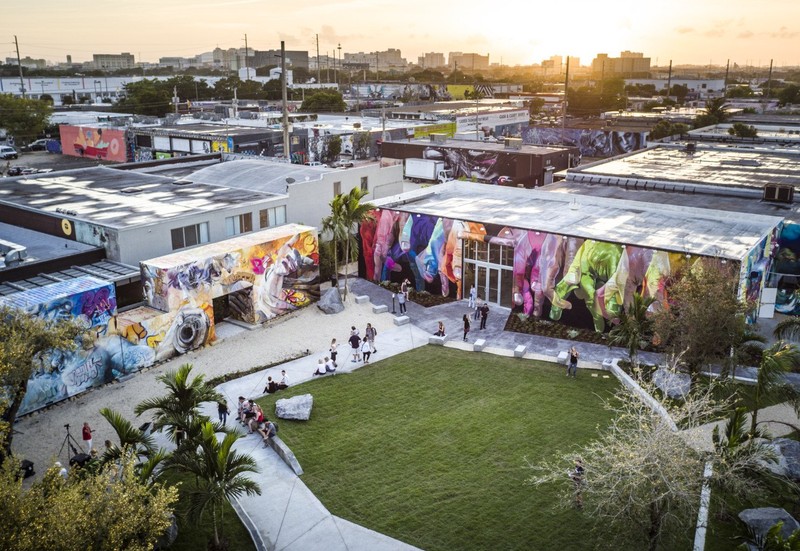 The Wynwood Walls Garden area and the Garden Shop building.