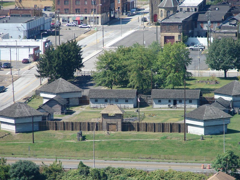 An aerial view of Historic Fort Steuben