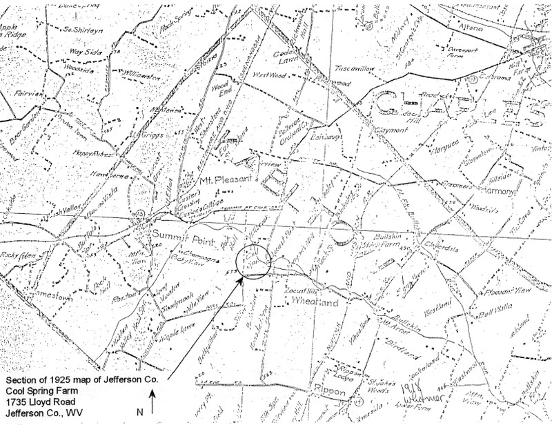 1925 map showing Cool Springs