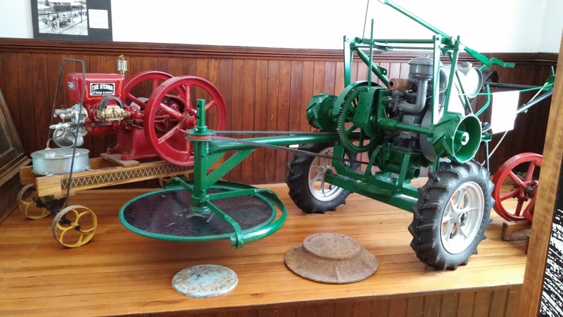 The industry room features artifacts from many local companies, including machines built by Warner Manufacturing.