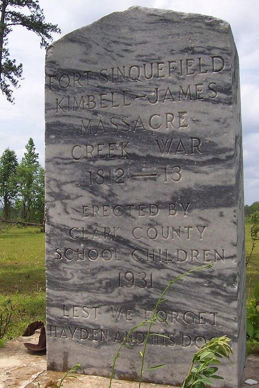 The stone marker at the site