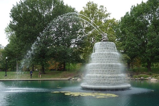 This fountain was financed by the Friends of Goodale Park and designed by Columbus resident Malcolm Cochran. 