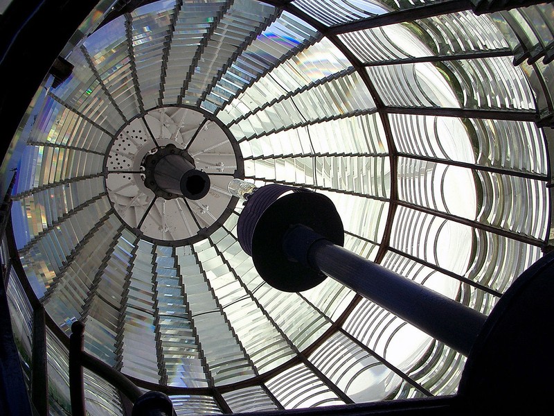 Inside the first-order Fresnel lens.