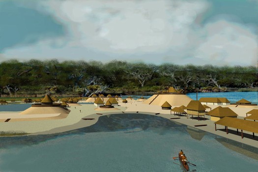 An architect's rendering of what the mounds may have looked like. Credit: Richard Thorton