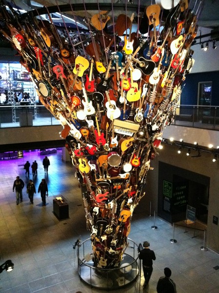 The museum's iconic "Guitar Sculpture."  