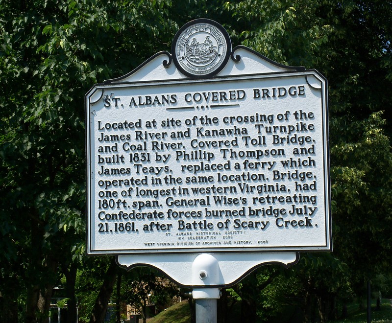 Department of Highways historical marker for the bridge