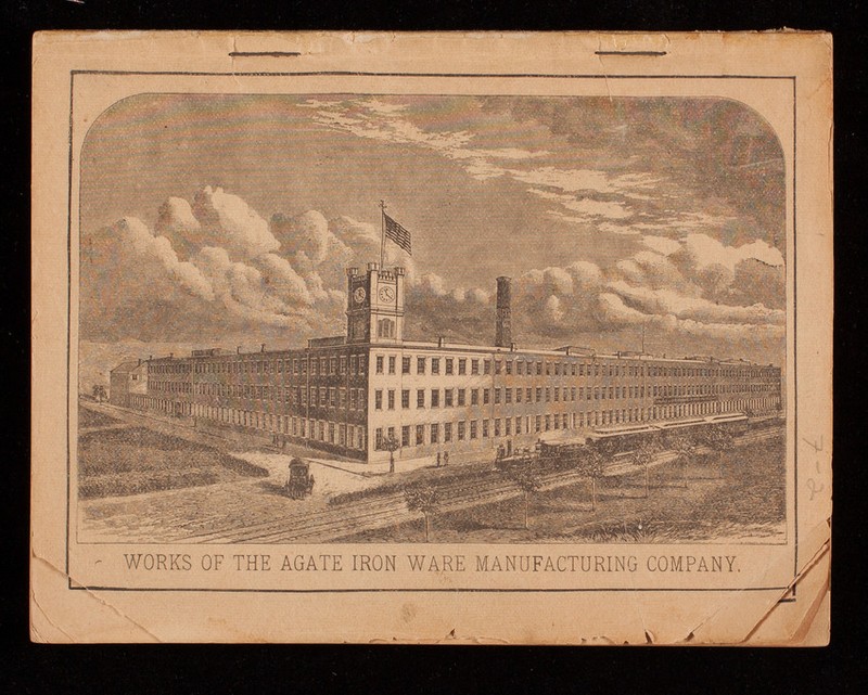 A depiction of the Lalance & Grosjean Manufacturing Company's Woodhaven Factory in 1877. A year after the factory fire. Note the Clock Tower, which still stands today.  