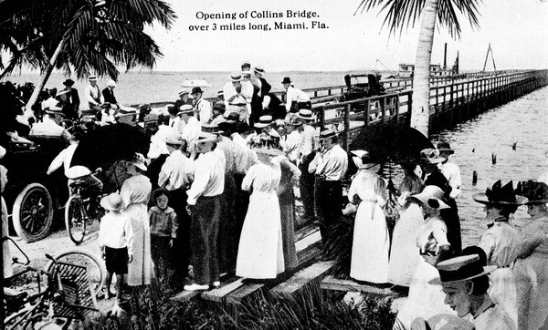 1913 opening of Collins Bridge in Miami Beach