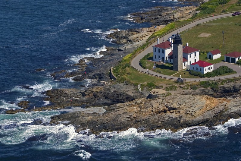 Ariel photograph of Beavertail Lighthouse