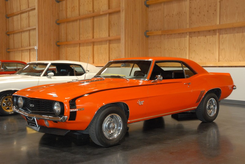A 1969 Chevy Camaro SS Sport Coupe on display.