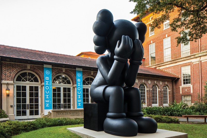 Exterior of Newcomb Art Museum with KAWS sculpture
