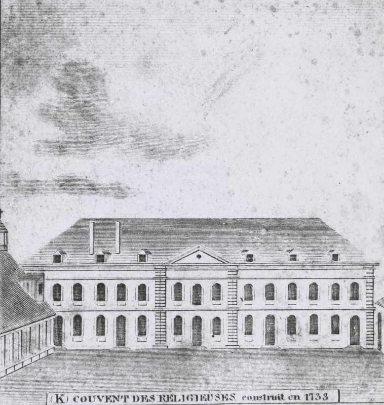 Second Convent building as it appeared the year of the Battle of New Orleans: Courtesy of the Collections of the Louisiana State Museum
