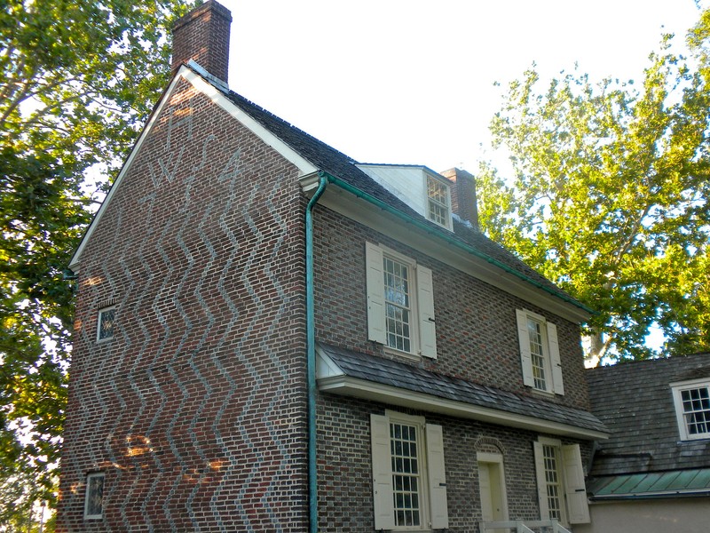 The Hancock House, with William and Sarah's initials visible