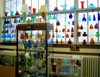 Some of the glass bottles on display