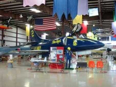 A look inside the museum. The A-4C Skyhawk (the Blue Angel) is on the left.