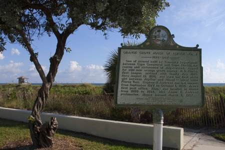 This historic marker is located just south of the location of the former station, at the intersection of Atlantic and Ocean Blvd.