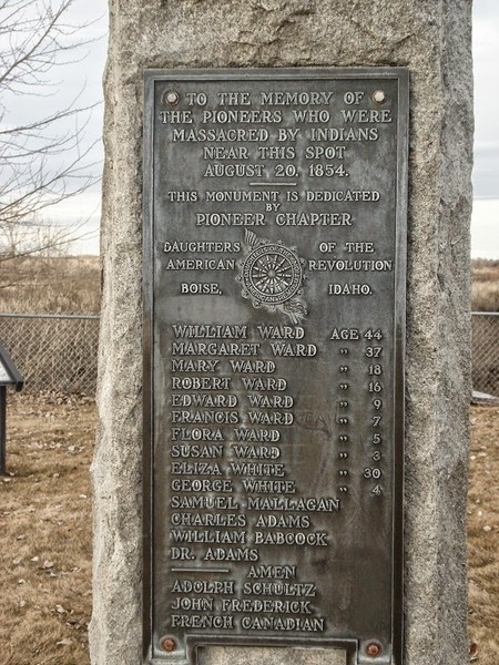 Ward Massacre Monument, with the names of those killed in the massacre
