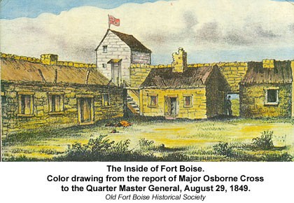 Inside of Fort Boise, circa 1849