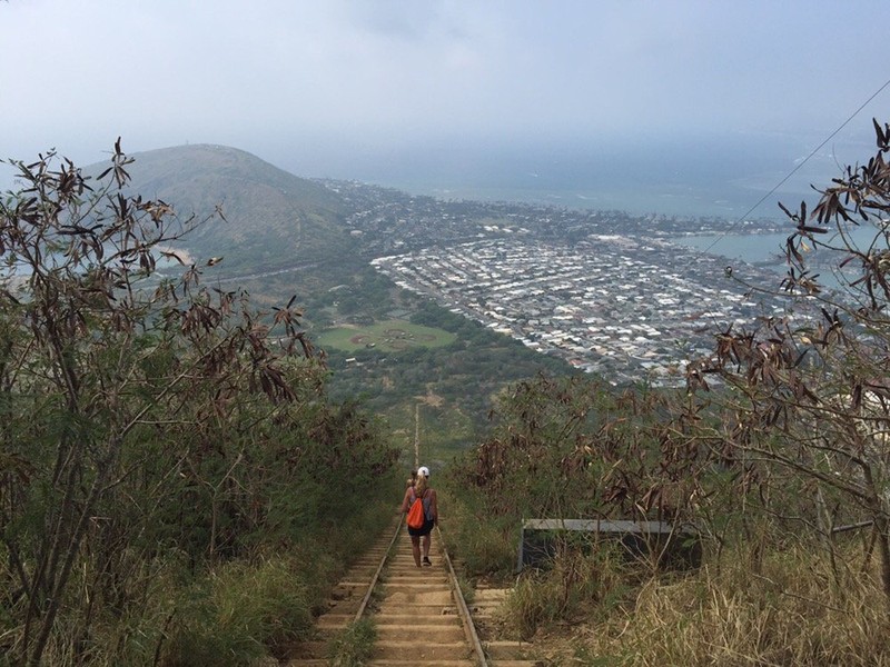 Near the top of Koko Head overlooking Hanauma Bay