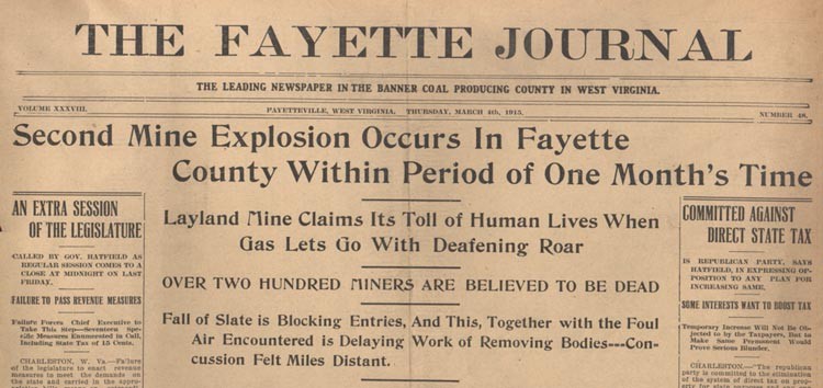 Newspaper headline about the explosion.