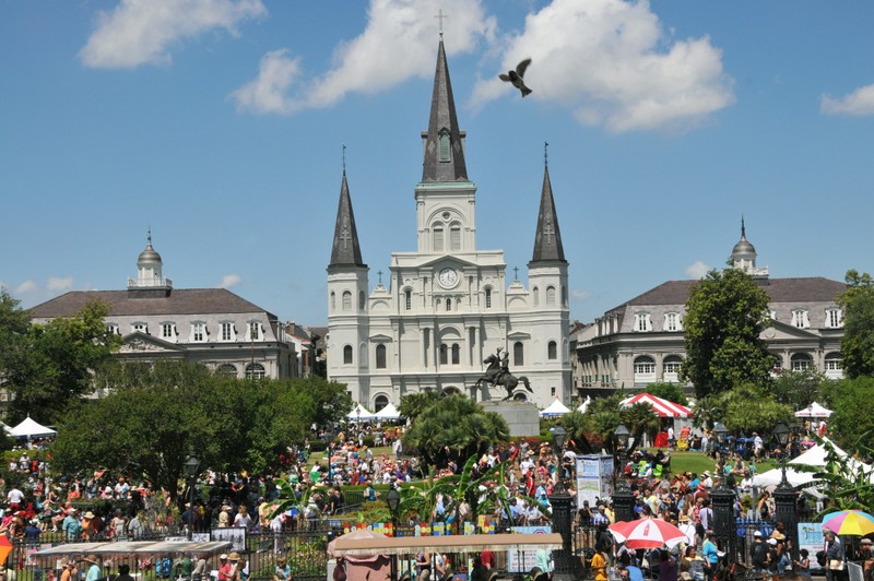 The square during the French Quarter Festival.