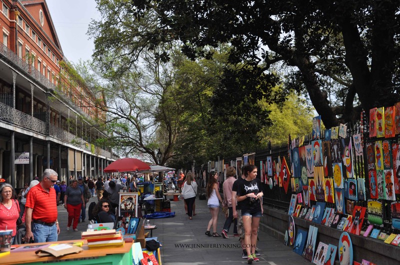 Street artists plying their wares just outside Jackson Square.