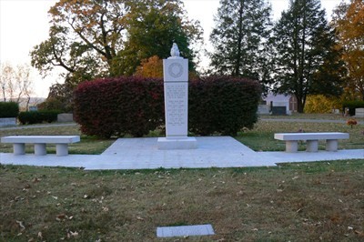 This granite cenotaph at Spring Hill Cemetery pays tribute to the memory of the 1970 Marshall University Football team 