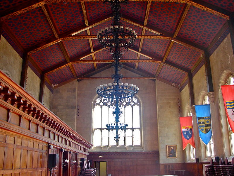 The Great Hall is used for performances and lectures. It previously served as the library's main reading room.