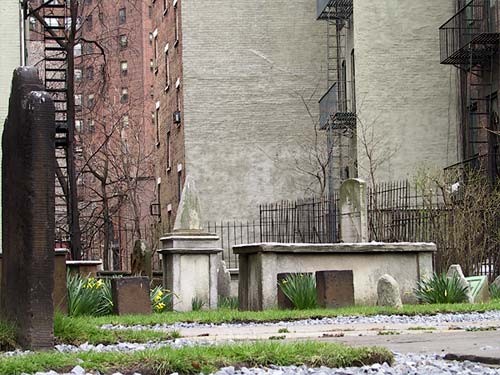 First Cemetery of the Spanish and Portuguese Synagogue, Shearith Israel. Consecrated 1656. 