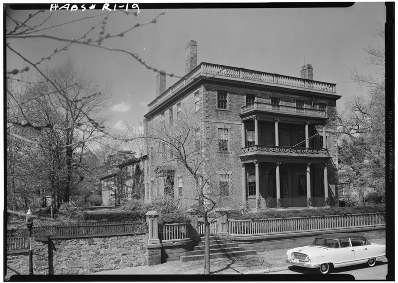 The Corliss-Carrington House as it looked in 1958.