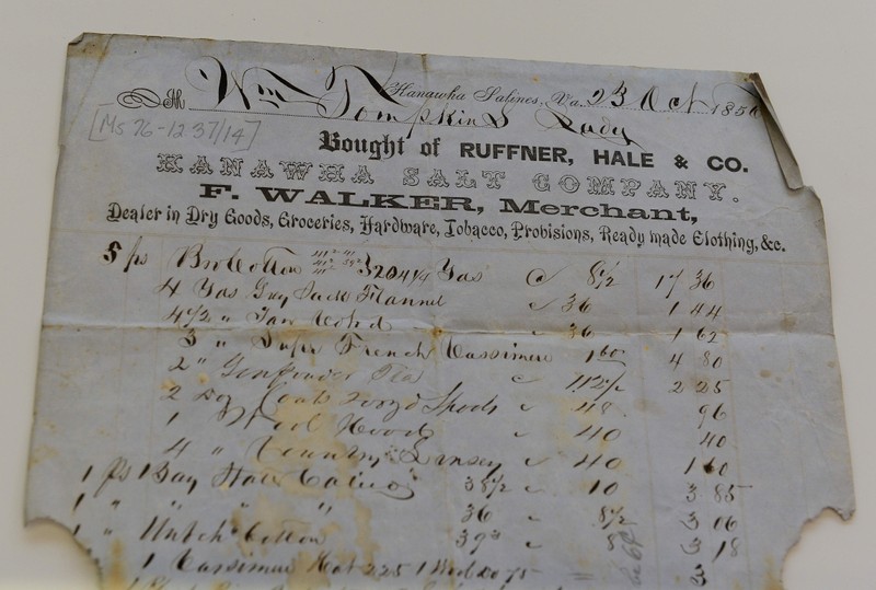 1856 receipt from Ruffner, Hale & Co.
