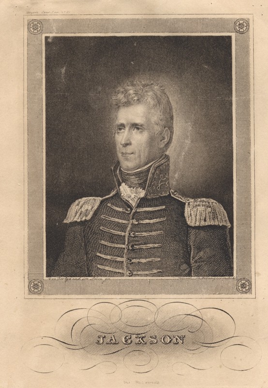 Circa 1820 portrait of Andrew Jackson by John Vanderlyn. Courtesy of the Collections of the Louisiana State Museum.