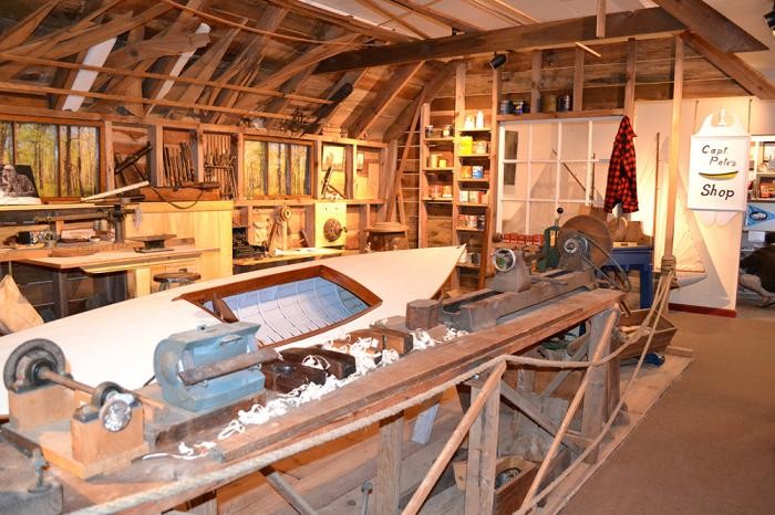 View inside the boat shop