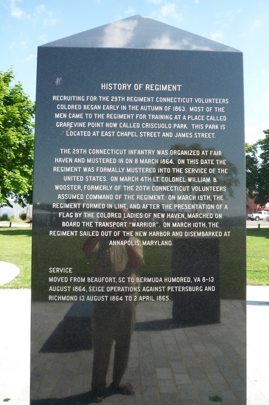 South side of the memorial obelisk, telling the history of the 29th Regiment