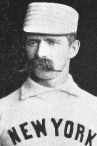 James Henry O’Rourke with the New York Giants, showcasing his famous moustache.