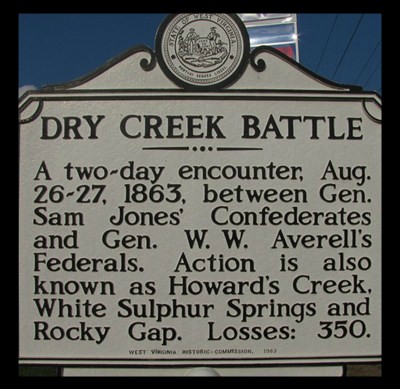 This historical marker is located at the intersection of RT 92 & US 60-just north of the site where the battle began.