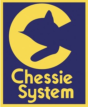 Logos like these, resplendent in C&O's iconic blue and yellow brand colors, are evidence of Chessie the Kitten's popularity--where a silhouette in Chessie's classic pose is enough to identify the brand's unmistakable mascot.